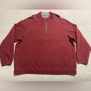 Tommy Bahama Men's Flipsider Half Zip Reversible Red Grey Sweater Size XXL